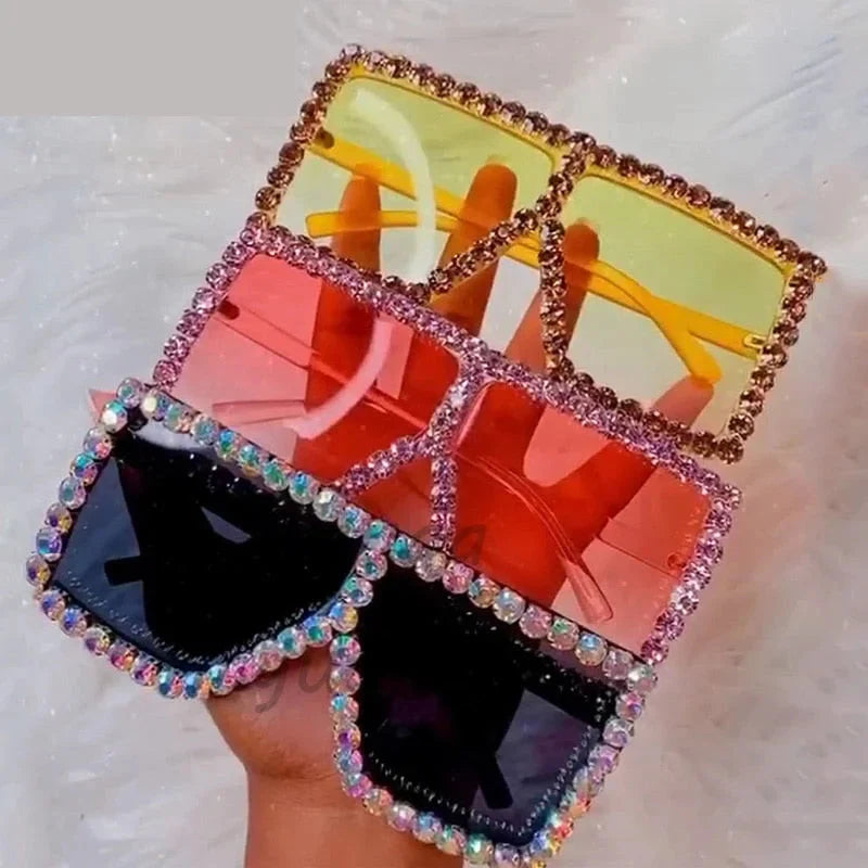  Women's Luxury UV400 Crystal Rhinestone Bling Gradient Shade Sunglasses - Women Sunglasses - DYAVOR® 