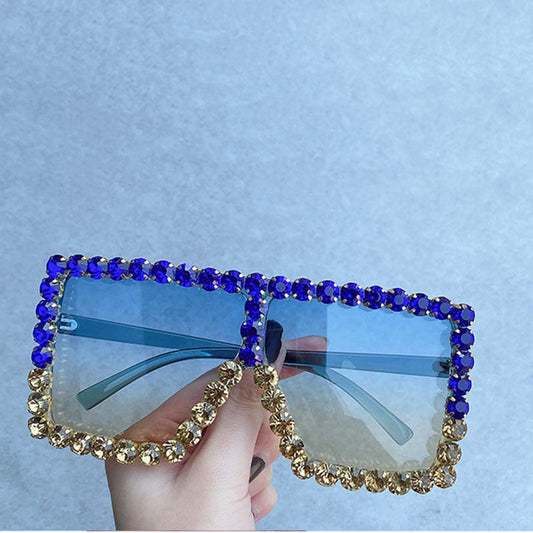  Women's Rimless Luxury Diamond Bling Crystal UV400 Hipster Sunglasses - Women Sunglasses - DYAVOR® 