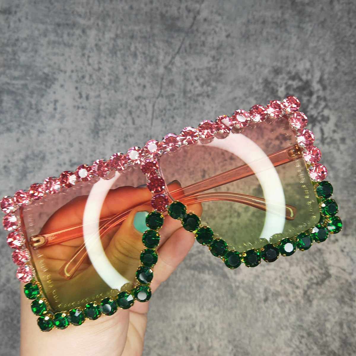 Women's Rimless Luxury Diamond Bling Crystal UV400 Hipster Sunglasses - Women Sunglasses - DYAVOR® 