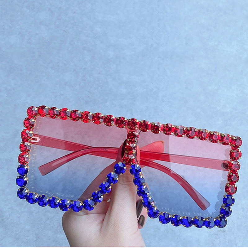  Women's Rimless Luxury Diamond Bling Crystal UV400 Hipster Sunglasses - Women Sunglasses - DYAVOR® 