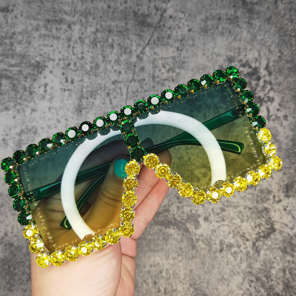  Women's Rimless Luxury Diamond Bling Crystal UV400 Hipster Sunglasses - Women Sunglasses - DYAVOR® 