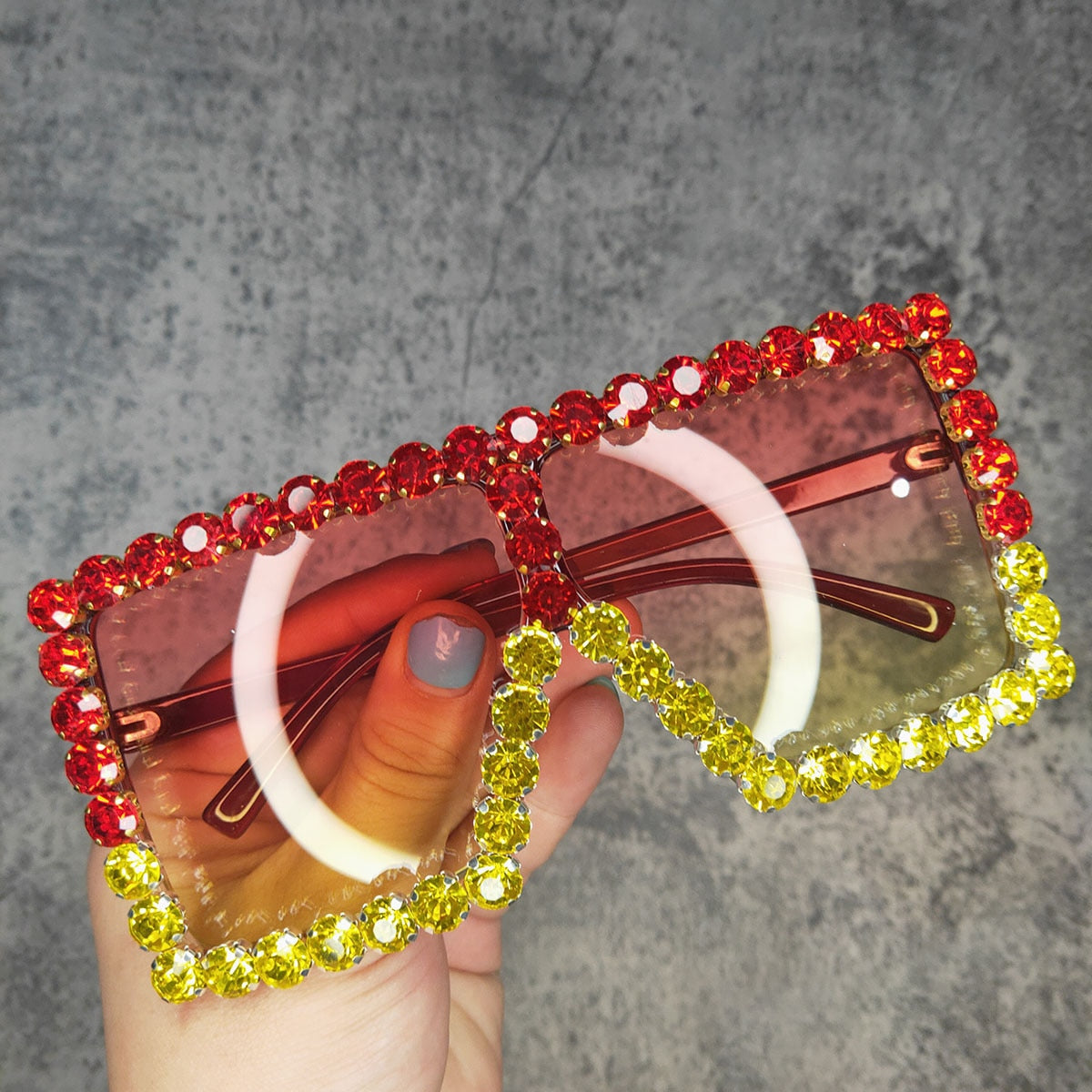 Women's Rimless Luxury Diamond Bling Crystal UV400 Hipster Sunglasses - Women Sunglasses - DYAVOR® 