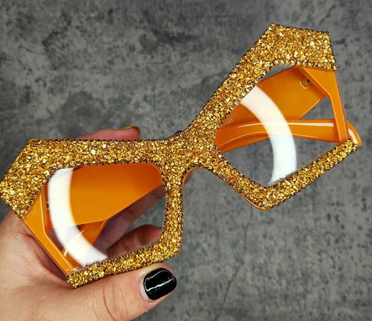  Women's Luxury Oversized Punk Style Diamond Bling Crystal Sunglasses - Women Sunglasses - DYAVOR® 
