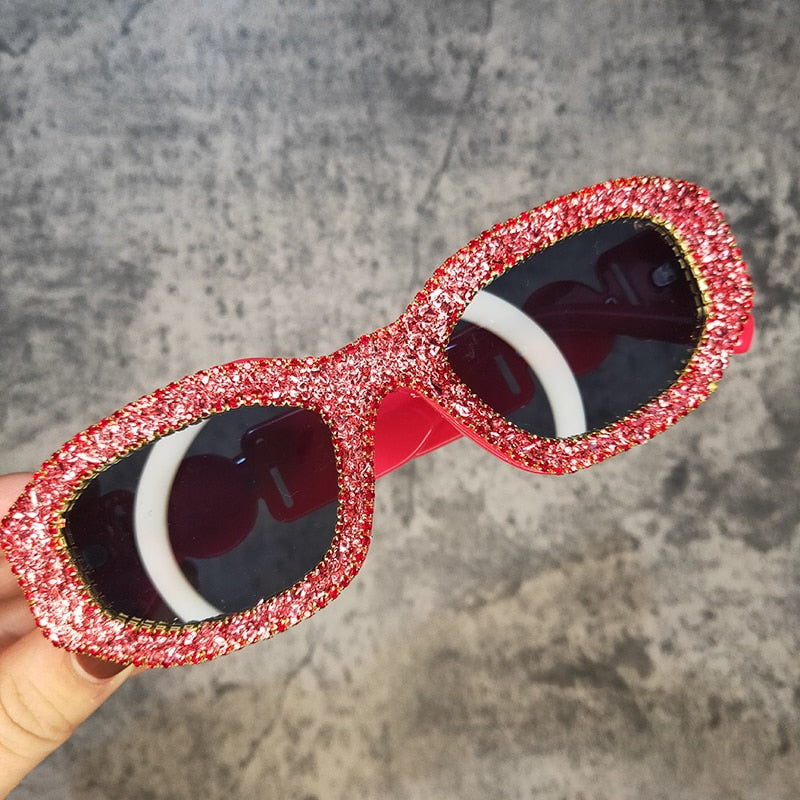  Women's Luxury Rectangle Rhinestone Diamond Bling Sunglasses - Women Sunglasses - DYAVOR® 