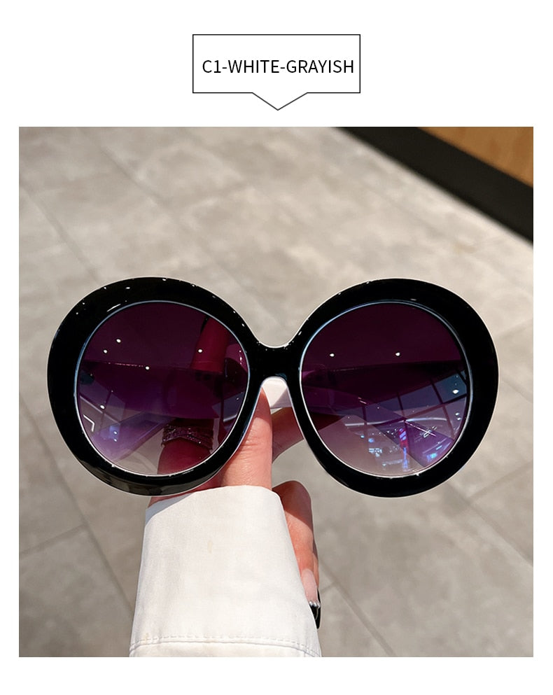  Unisex Trendy Vintage Oversized Gradient Goggle Round Sunglasses - Unisex Sunglasses - DYAVOR® 