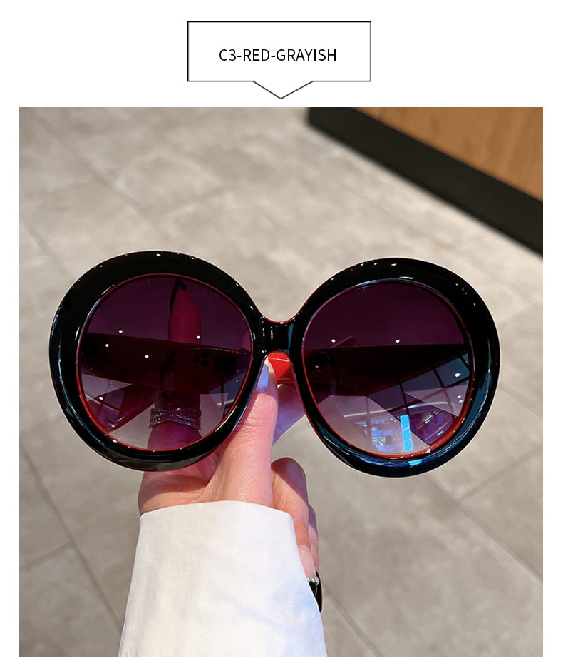  Unisex Trendy Vintage Oversized Gradient Goggle Round Sunglasses - Unisex Sunglasses - DYAVOR® 