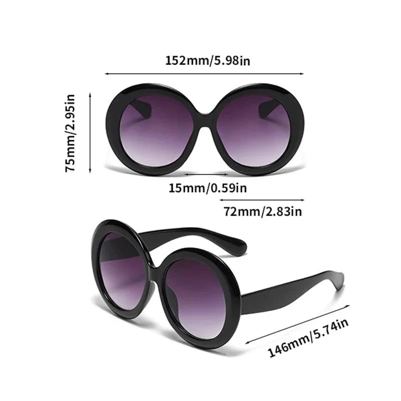  Unisex Trendy Vintage Oversized Gradient Goggle Round Sunglasses - Unisex Sunglasses - DYAVOR® 