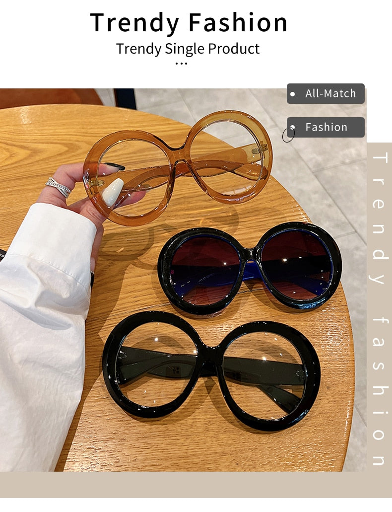  Unisex Trendy Vintage Oversized Gradient Goggle Round Sunglasses - Unisex Sunglasses - DYAVOR® 