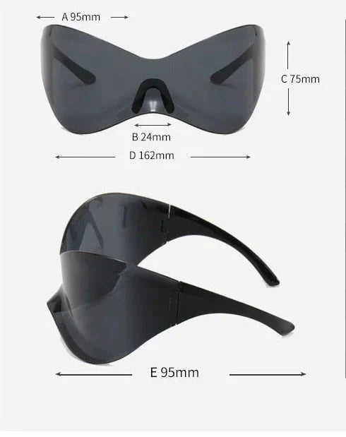  Unisex Black Color Punk Style Rimless Gradient Lens Sunglasses - Unisex Sunglasses - DYAVOR® 