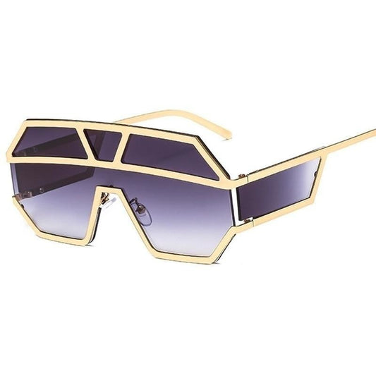  Oversized Square Designer Sunglasses for Women with One Piece Lens - Women Sunglasses - DYAVOR® 