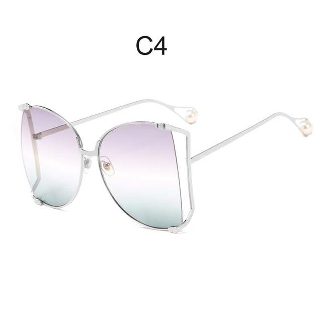 Oversized Square UV400 Women's Designer Sunglasses with Pearl - Women Sunglasses - DYAVOR® 