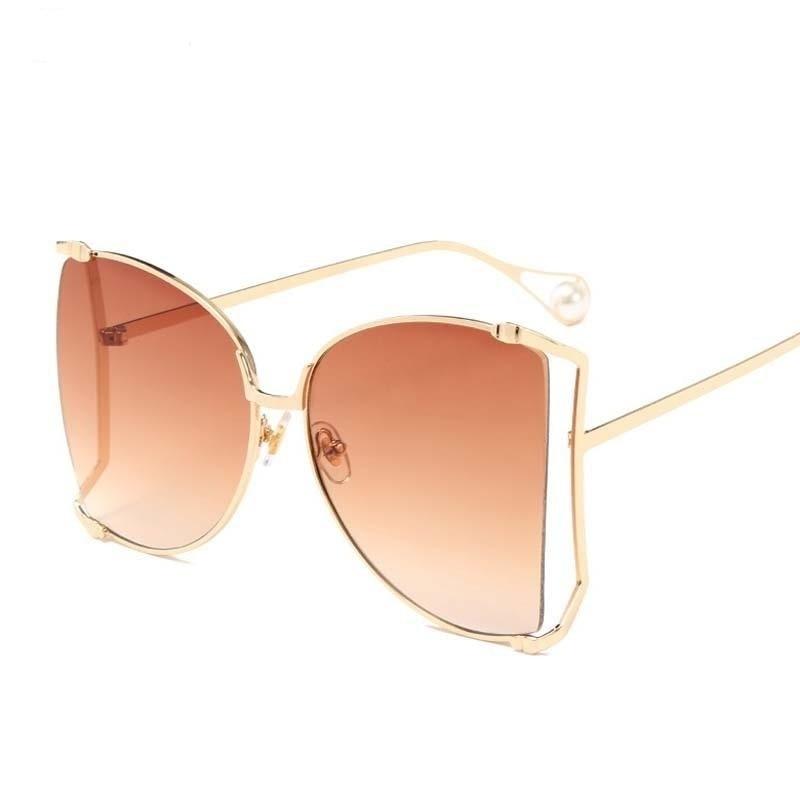  Oversized Square UV400 Women's Designer Sunglasses with Pearl - Women Sunglasses - DYAVOR® 