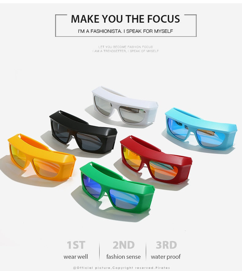  Unisex Steampunk Sports UV400 Shades Oversized Rectangle Sunglasses - Unisex Sunglasses - DYAVOR® 