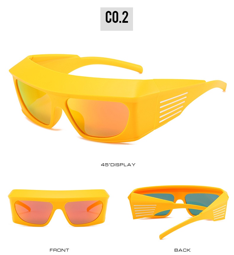  Unisex Steampunk Sports UV400 Shades Oversized Rectangle Sunglasses - Unisex Sunglasses - DYAVOR® 
