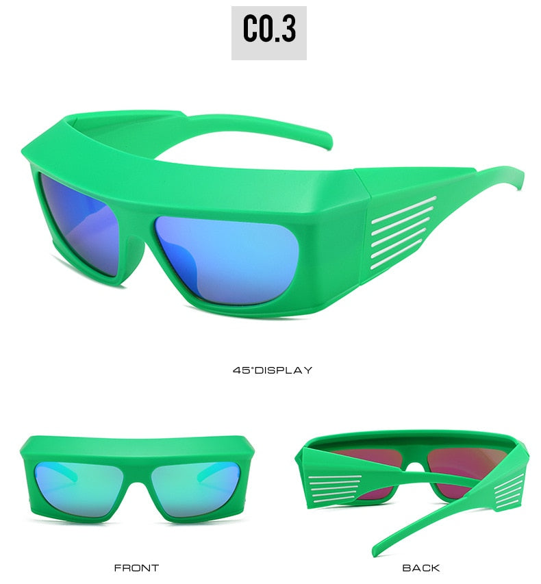  Unisex Steampunk Sports UV400 Shades Oversized Rectangle Sunglasses - Unisex Sunglasses - DYAVOR® 