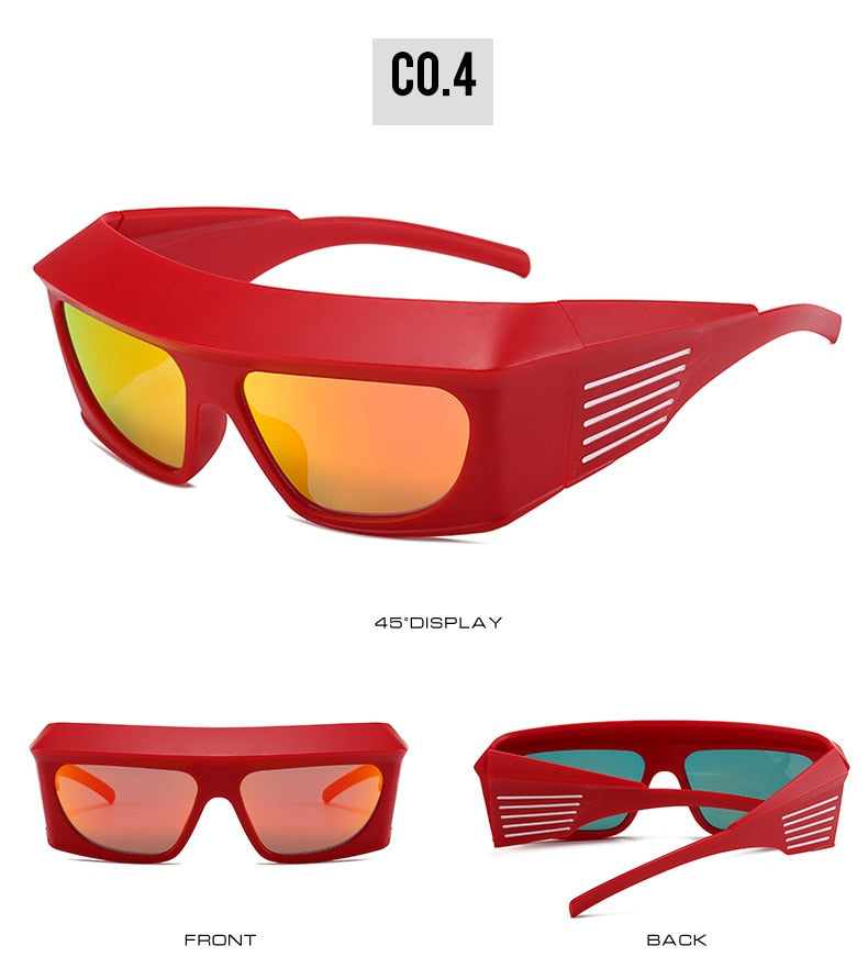  Unisex Steampunk Sports UV400 Shades Oversized Rectangle Sunglasses - Unisex Sunglasses - DYAVOR® 