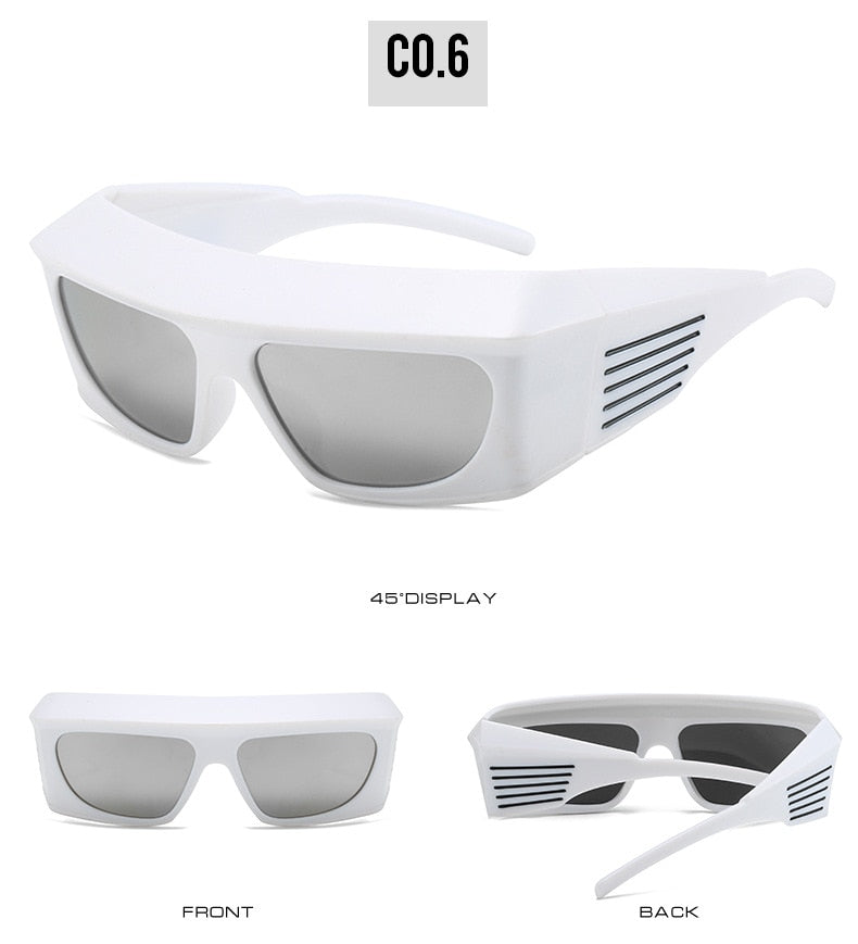  Unisex Steampunk Sports UV400 Shades Oversized Rectangle Sunglasses - Unisex Sunglasses - DYAVOR® 