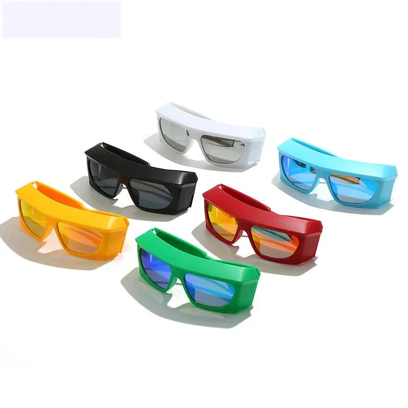  Unisex Steampunk Sports UV400 Shades Oversized Rectangle Sunglasses - Unisex Sunglasses - DYAVOR® 