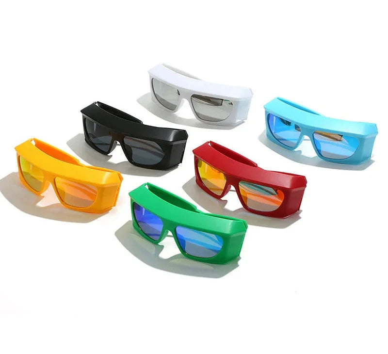  Unisex Steampunk Sports UV400 Shades Oversized Rectangle Sunglasses - Unisex Sunglasses - DYAVOR® 