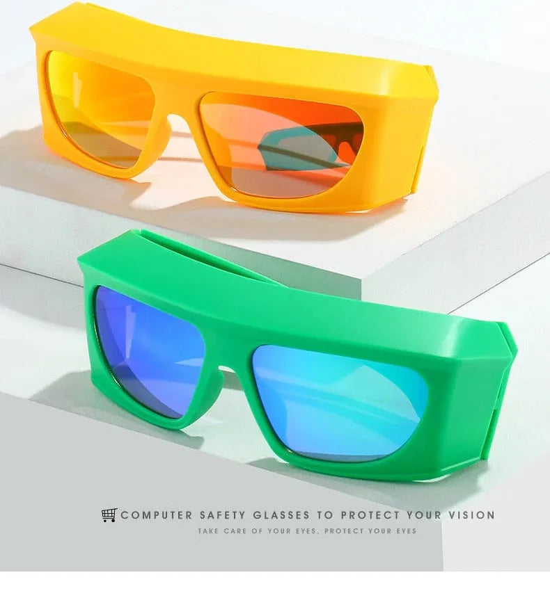  Unisex Steampunk Sports UV400 Shades Oversized Rectangle Sunglasses - Unisex Sunglasses - DYAVOR® 