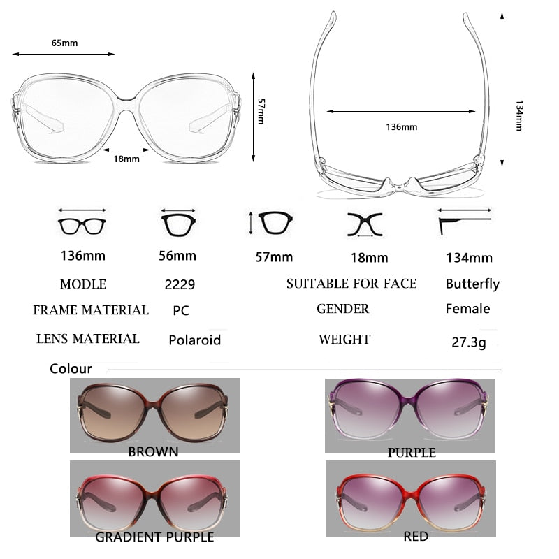  Women's Butterfly Style Polarized UV400 Mirror Driving Travel Sunglasses - Women Sunglasses - DYAVOR® 
