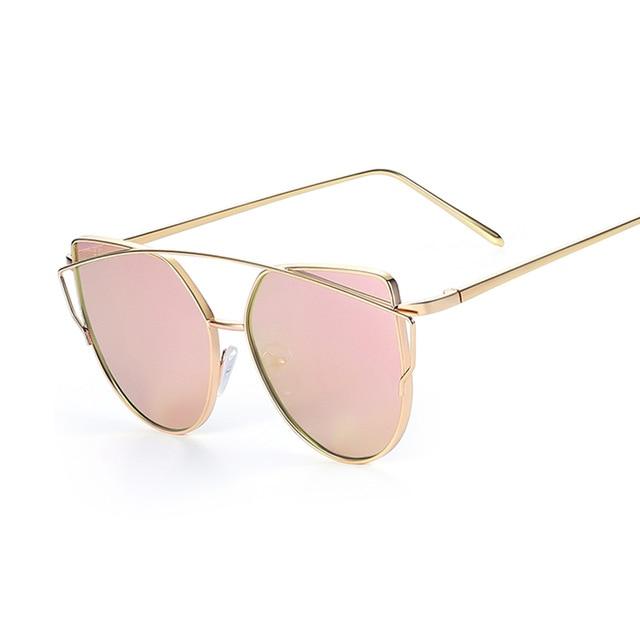 Designer Mirror Flat Vintage Metal Reflective Sunglasses