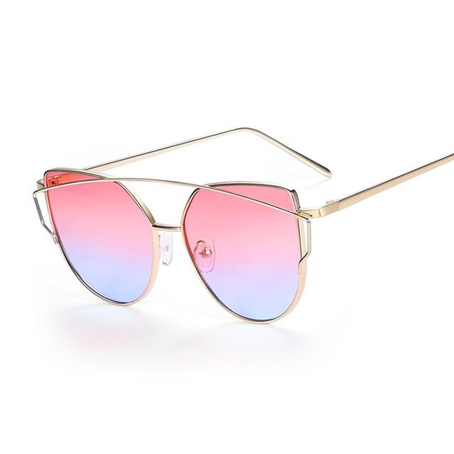 Designer Mirror Flat Vintage Metal Reflective Sunglasses