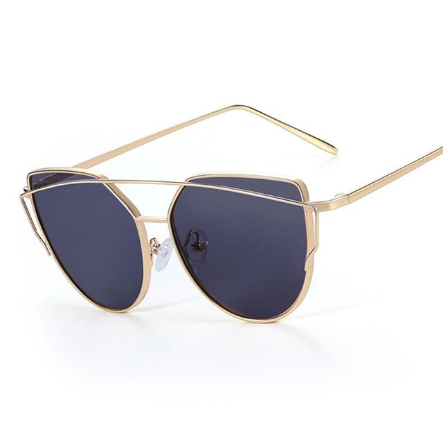 Designer Mirror Flat Vintage Metal Reflective Sunglasses