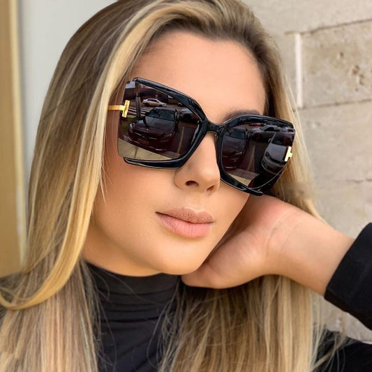 Brand Designer T Sunglasses  New Oversized Square Women Sun Glasses Female Big Frame Colorful Shades fpr women Oculos