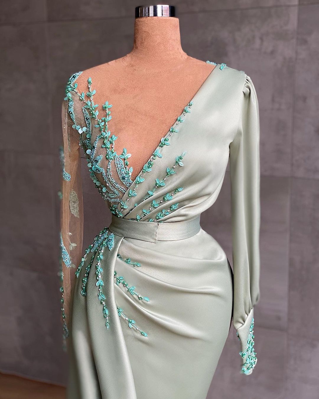  Prom dresses long mint green Evening dresses with sleeves - Prom Dresses - DYAVOR® 