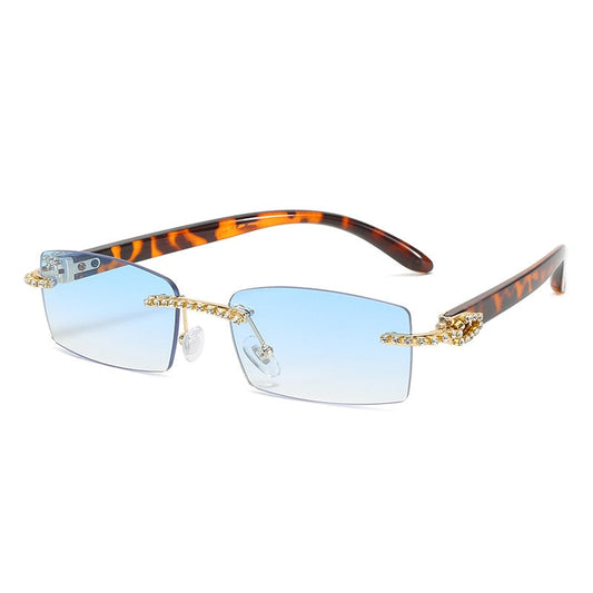  Women's Luxury Rectangle Rimless Small Frameless UV400 Sunglasses - Women Sunglasses - DYAVOR® 