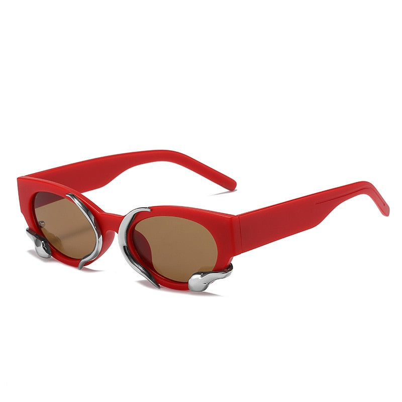  Luxury Rectangle Punk Style Snake Decor Eyewear Sunglasses for Women - Women Sunglasses - DYAVOR® 