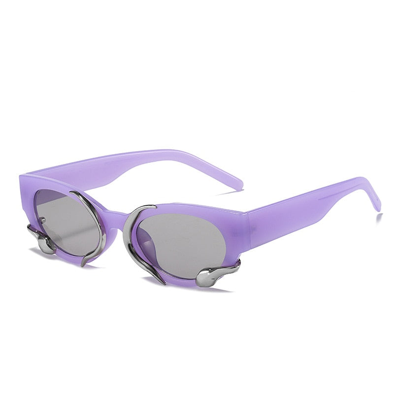  Luxury Rectangle Punk Style Snake Decor Eyewear Sunglasses for Women - Women Sunglasses - DYAVOR® 