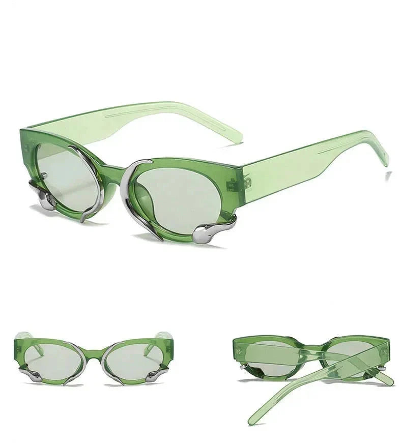  Luxury Rectangle Punk Style Snake Decor Eyewear Sunglasses for Women - Women Sunglasses - DYAVOR® 