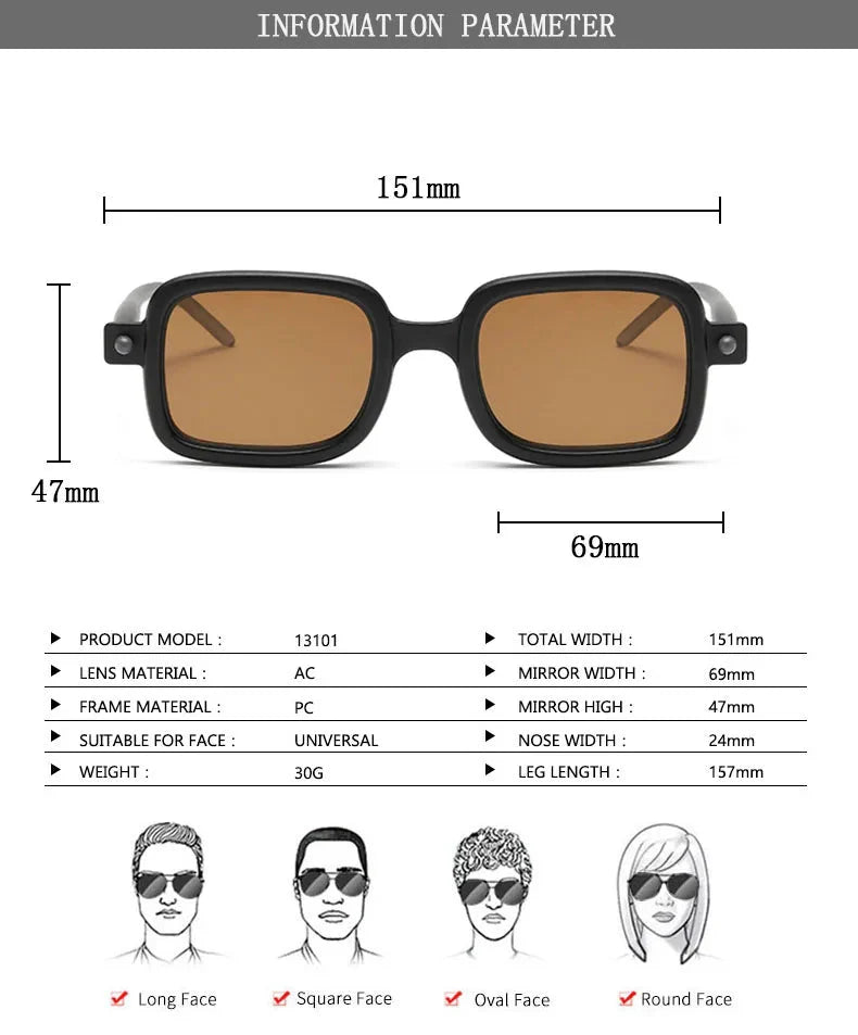  Vintage Blue Light Blocking Square Sunglasses for Men and Women - Unisex Sunglasses - DYAVOR® 