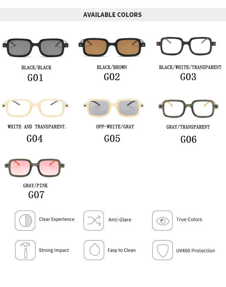  Vintage Blue Light Blocking Square Sunglasses for Men and Women - Unisex Sunglasses - DYAVOR® 