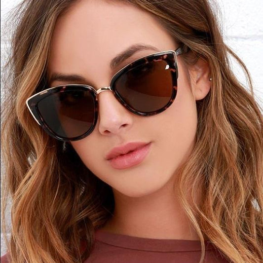  Retro Fashion Cat Eye Half Metal Frame Vintage Design Women's Sunglasses - Women Sunglasses - DYAVOR® 