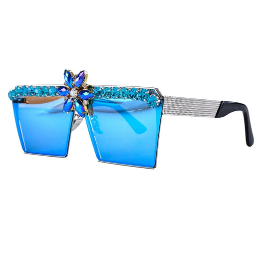  Retro Luxury Rhinestone Oversized Vintage Square UV400 Sunglasses - Women Sunglasses - DYAVOR® 
