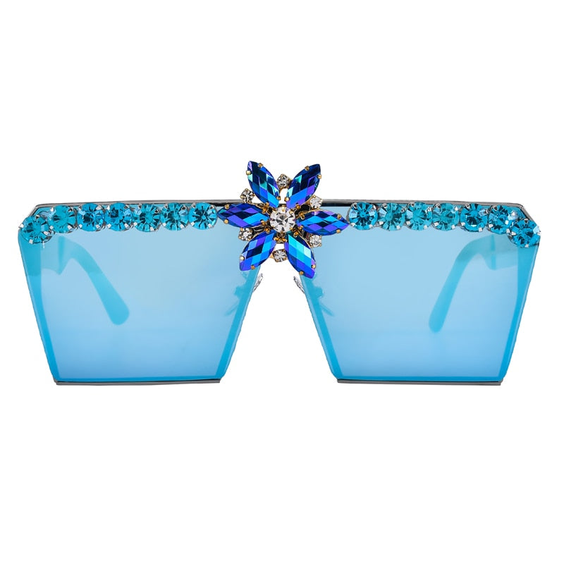  Retro Luxury Rhinestone Oversized Vintage Square UV400 Sunglasses - Women Sunglasses - DYAVOR® 