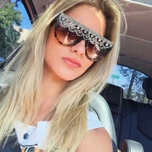  Women's Retro Cat Eye Tassel Crystal Decor Sparkle Diamond Sunglasses - Women Sunglasses - DYAVOR® 