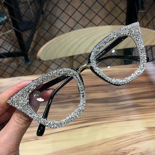  Retro Vintage Designer Female Silver Gold Cat-eye Frame Plain Eye Glasses - Women Sunglasses - DYAVOR® 