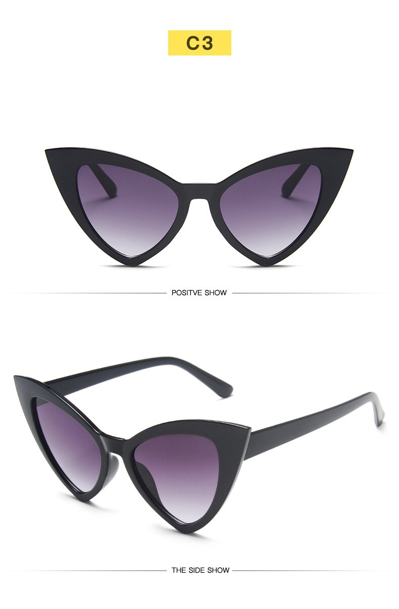  Retro Vintage Style Sexy Triangle Cat Eye Sunglasses for Women - Women Sunglasses - DYAVOR® 