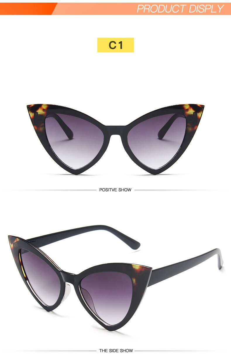  Retro Vintage Style Sexy Triangle Cat Eye Sunglasses for Women - Women Sunglasses - DYAVOR® 