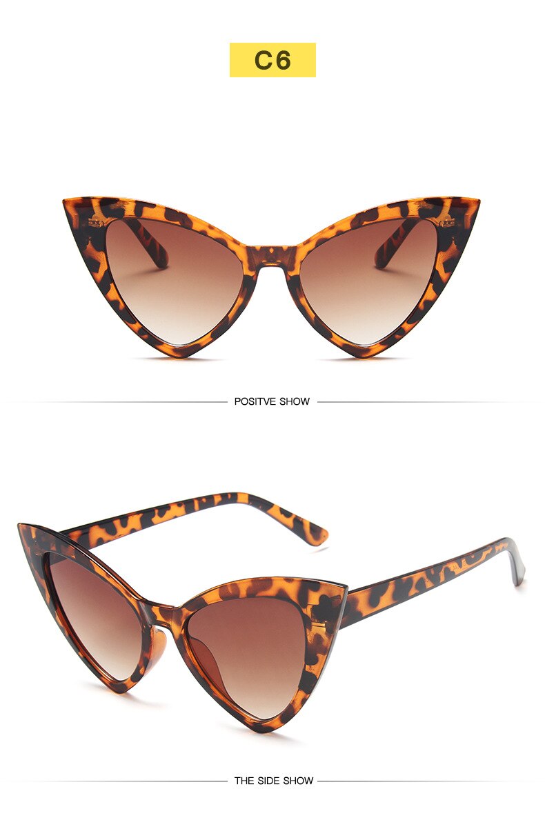  Retro Vintage Style Sexy Triangle Cat Eye Sunglasses for Women - Women Sunglasses - DYAVOR® 