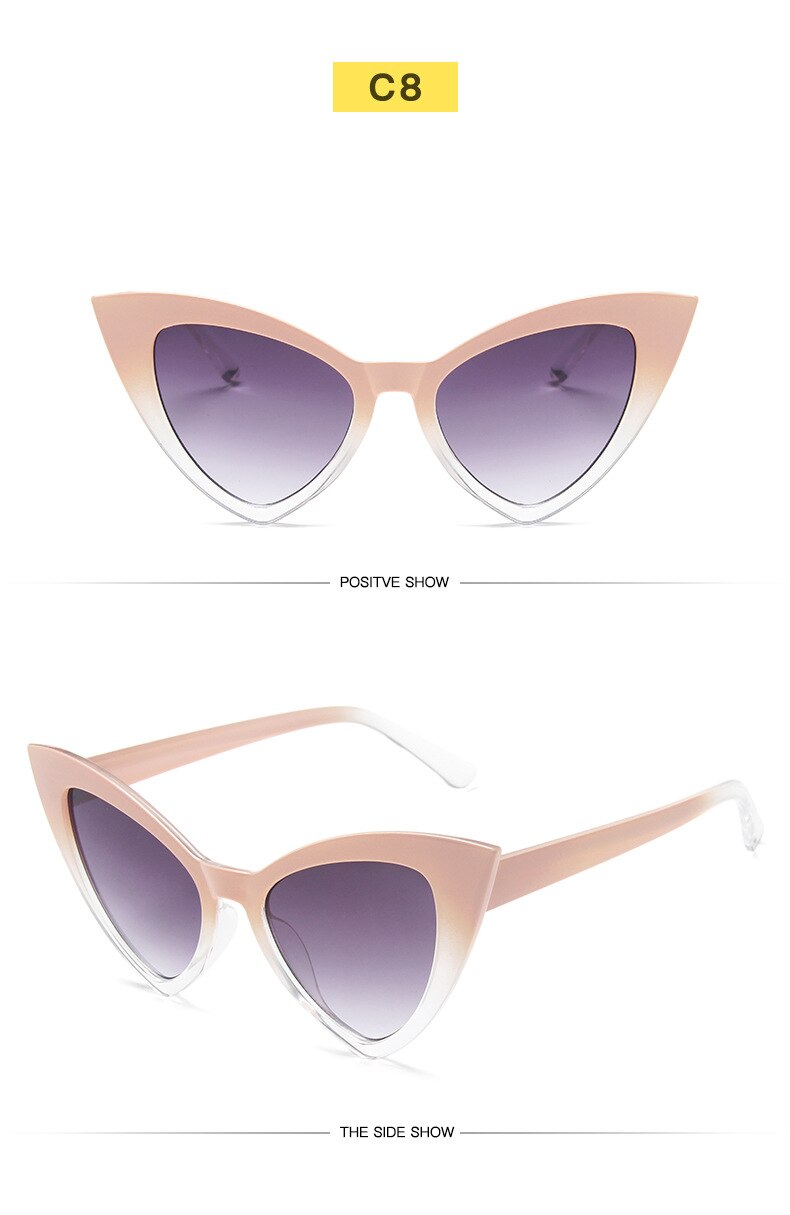  Retro Vintage Style Sexy Triangle Cat Eye Sunglasses for Women - Women Sunglasses - DYAVOR® 