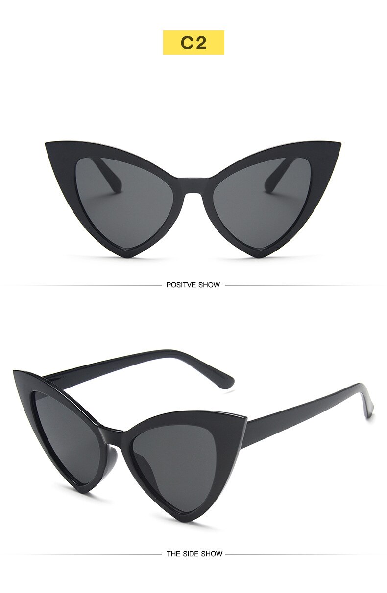  Retro Vintage Style Sexy Triangle Cat Eye Sunglasses for Women - Women Sunglasses - DYAVOR® 