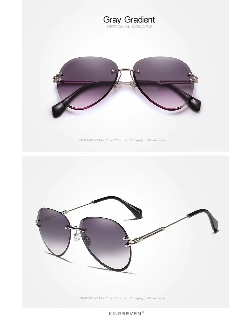  Rimless Vintage Design Sunglasses for Women with Gradient Lens - Women Sunglasses - DYAVOR® 