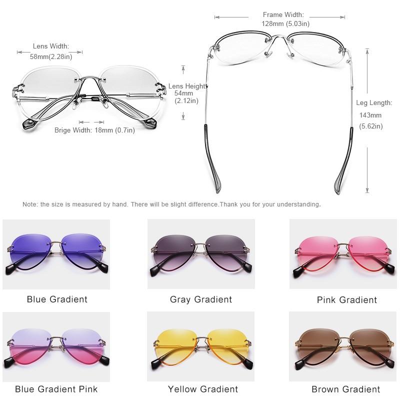  Rimless Vintage Design Sunglasses for Women with Gradient Lens - Women Sunglasses - DYAVOR® 