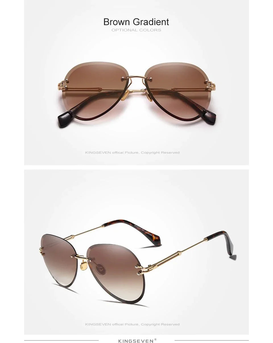  Rimless Vintage Design Sunglasses for Women with Gradient Lens - Women Sunglasses - DYAVOR® 