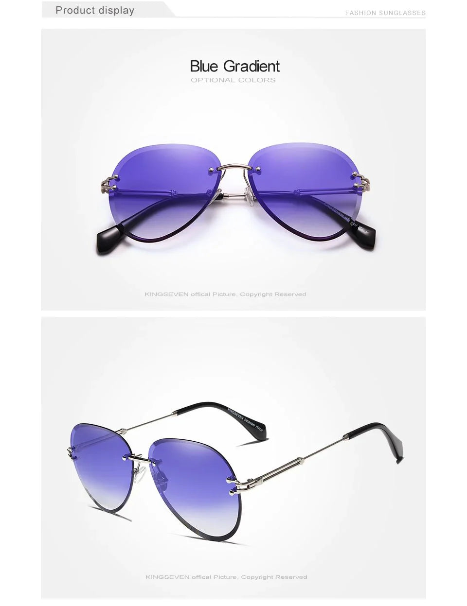  Rimless Vintage Design Sunglasses for Women with Gradient Lens - Women Sunglasses - DYAVOR® 